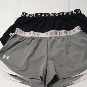 Under Armour Women's Dual Pack Black and Gray Athletic Shorts